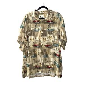 RON CHERESKIN VINTAGE CARS HAWAIIAN BUTTON DOWN SHIRT MENS XXL